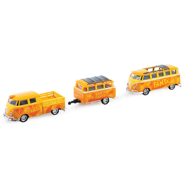 1960 VW Double Cab Truck with 1960 VW 15-Window Bus Fanta