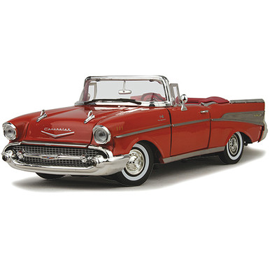 1957 Chevy Bel Air Convertible Red Diecast Model | Motormax