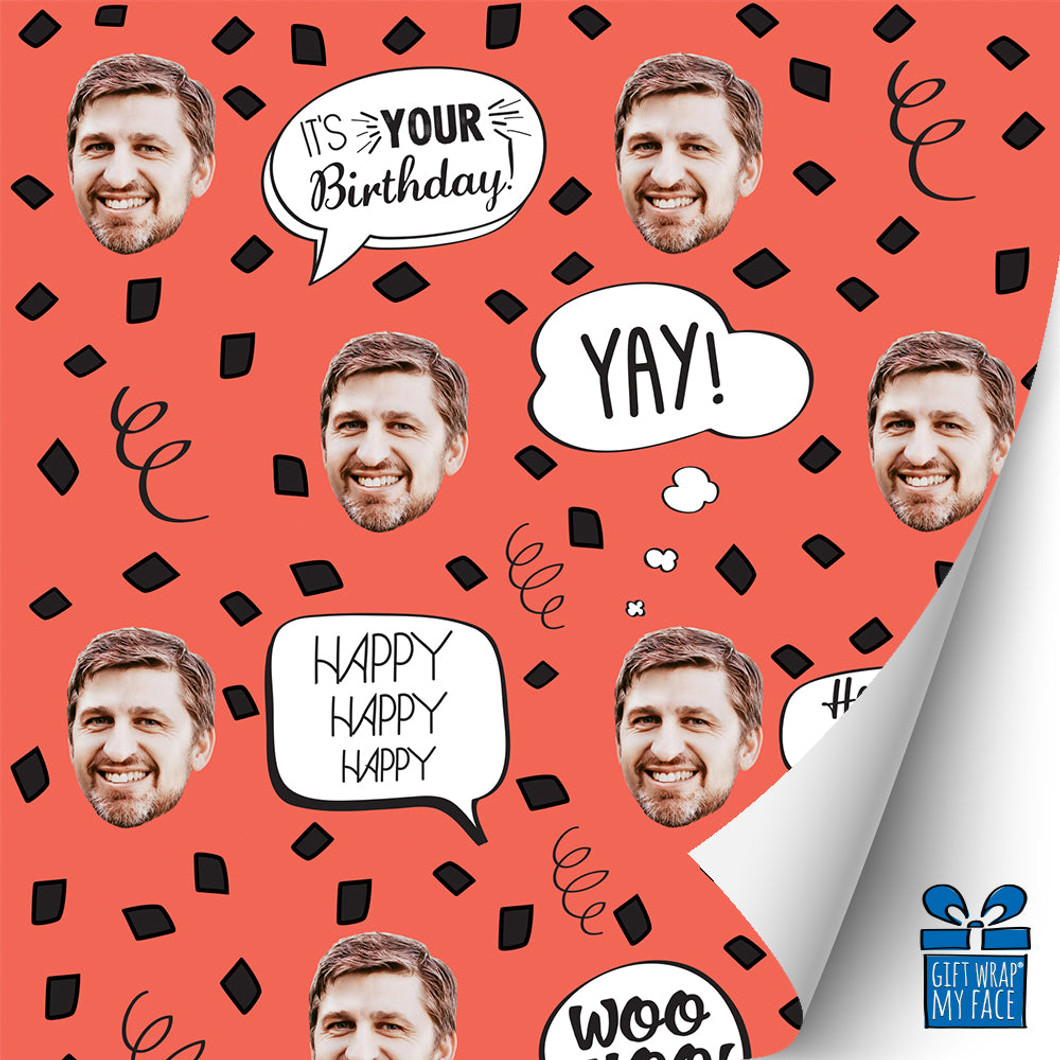 Red Birthday Confetti Gift Wrap Red Birthday Confetti Gift Wrap