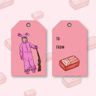 CHRISTMAS STORY PINK BUNNY GIFT TAGS