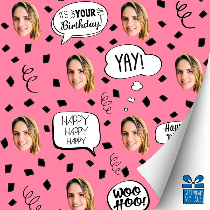 Pink Birthday Confetti Gift Wrap Pink Birthday Confetti Gift Wrap
