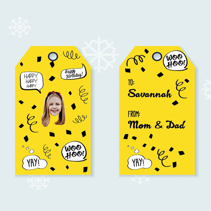 Yellow Birthday Confetti Gift Tags Yellow Birthday Confetti Gift Tags