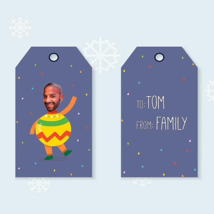 Selfie Ornament Gift Tags