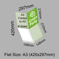 Green Party Folded Leaflets - A3 folded to A5 (8pp)