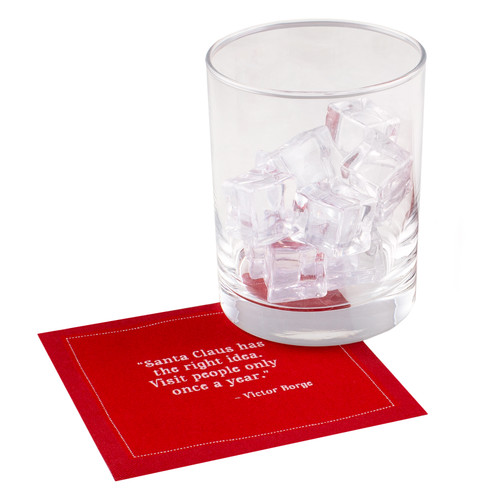 Christmas Quotes Red Cotton Cocktail 100% Cotton - 4.5" x 4.5" - 50 Units