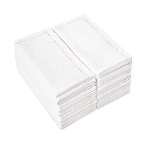 White Hand Towel - 100% Organic Cotton - 10.6" x 10.6" (Folded 5" x 3") - 30 Units