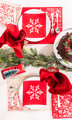 Red Snowflake Cascade Premium Dinner - 100% Organic Cotton (200 GSM) - 15.8" x 15.8" - 120 Units per Case - 12 Units per Pack