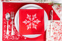 Red Snowflake Cascade Placemat - 100% Organic Cotton (200 GSM) - 18.9" x 12.6" - 120 Units per Case - 12 Units per Pack