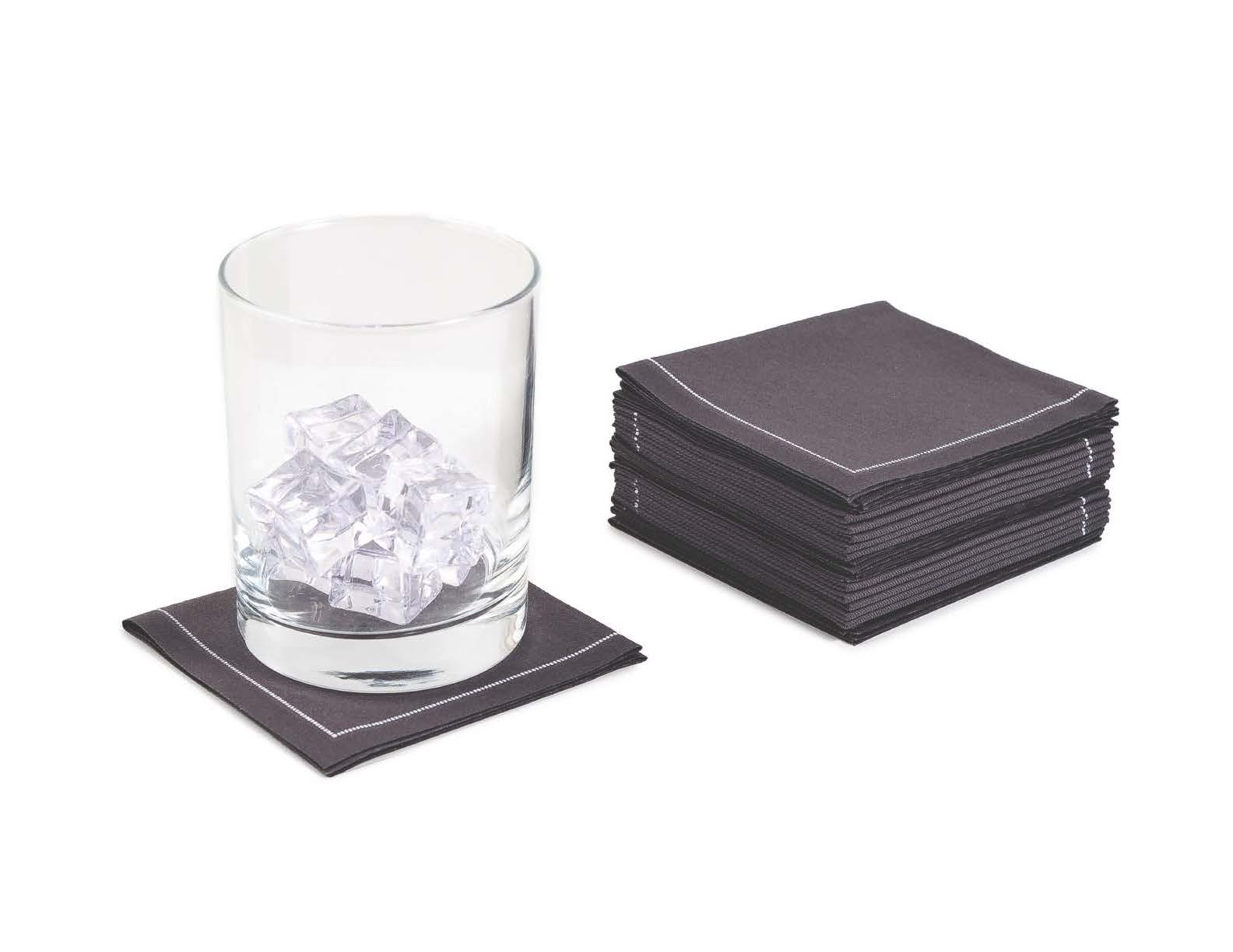Anthracite Grey 1/4 Fold Cocktail - 100% Organic Cotton (180 GSM) - 8" x 8" (folded 4" x 4") - 600 units