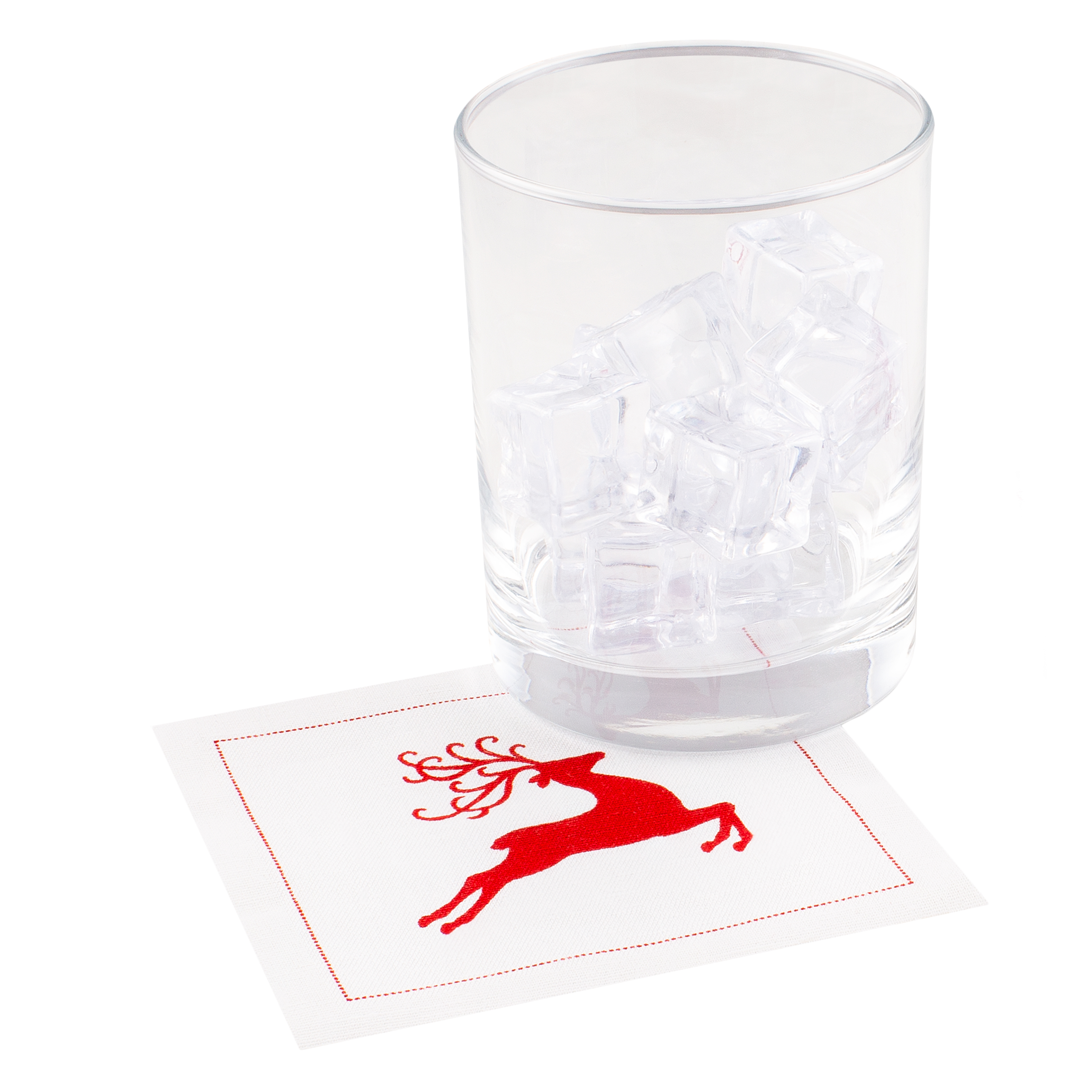 Reindeer Cocktail - Linen - 4.5" x 4.5" - 50 Units