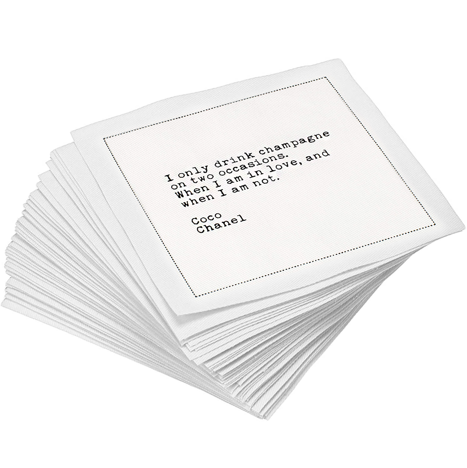 White Cotton Cocktail with Drinking Quotes (14 Quotes) (200 GSM)- 4.5" x 4.5" - 100 Units