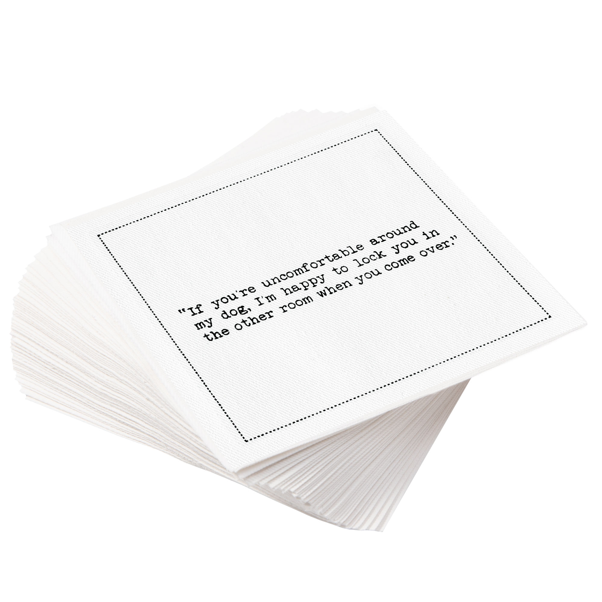 Dog Quotes - 100% Organic Cotton - 4.5" x 4.5" - 1200 units per case - 50 units per pack