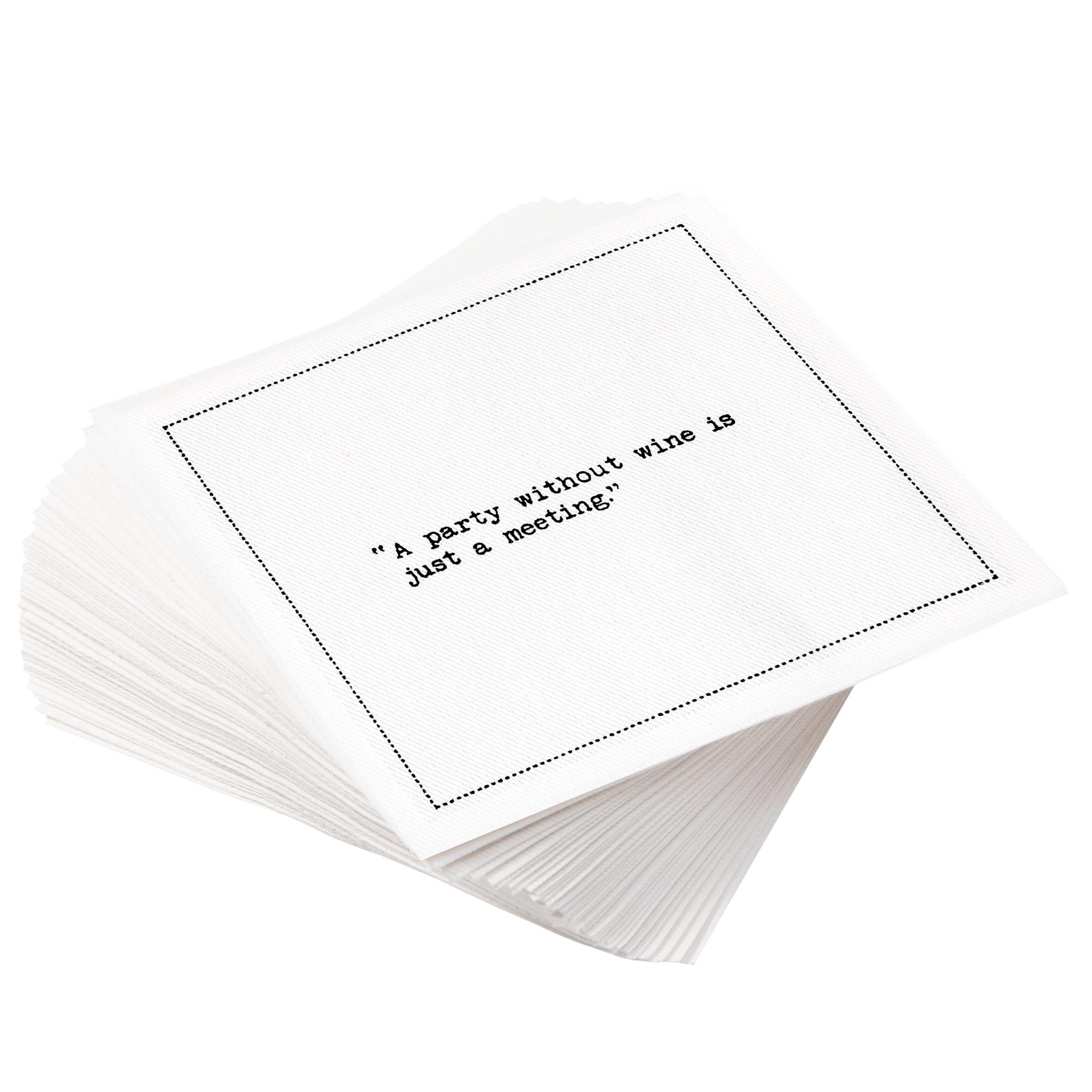 Wine Quotes - 100% Organic Cotton - 4.5" x 4.5" - 1200 units per case - 50 units per pack