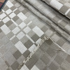 Natural White Tan Taupe Check Upholstery Drapery Fabric By The Yard 54" 2-Sided