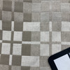 Natural White Tan Taupe Check Upholstery Drapery Fabric By The Yard 54" 2-Sided