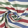Red White Blue Green Stripe Cotton Clothing / Drapery Fabric By The Yard 54"W
