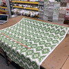 Duralee Fabric In Green 20991-2 | Ethnic Flame Stitch/Kilim Green Cotton Fabric