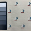 Sail Boat Fabric | Skipper on cream  | Nautical Upholstery Fabric