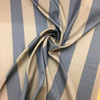 Navy Blue Brown Stripe 100% Wool Fabric | Designer Curtain