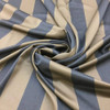 Navy Blue Brown Stripe 100% Wool Fabric | Designer Curtain