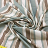 Tan & Sage Green Stripe 100% Wool Fabric | Designer Curtain
