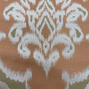 Burnt Orange and Tan Abstract Sateen Ikat Medallion Upholstery & Curtain Fabric