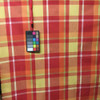 Plaid in Yellow, Red, & White | Upholstery / Curtain Fabric | Cotton | Reversibl
