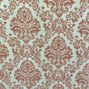 Burnt Orange & Off White Damask Upholstery & Curtain Fabric | Double Sided