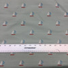 Embroidered Sailboats on Spa Blue | Upholstery Fabric | Heavy Weight