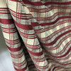 Red Chenille Plaid with Off White & Gray | Reversible Upholstery Fabric | Heavy