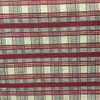 Red Chenille Plaid with Off White & Gray | Reversible Upholstery Fabric | Heavy