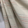 Red and Silver Stripe on Off White | Poly/Linen Upholstery Fabric | Fleece Back
