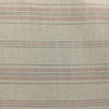 Red and Silver Stripe on Off White | Poly/Linen Upholstery Fabric | Fleece Back
