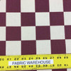 Maroon and Off-White Plaid Fabric | Drapery / Upholstery Fabric | 54"W  | CLOSEOUT