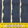 Navy Demin Colored Deckled Edge Stripe in White | Upholstery Fabric | BTY | 54"