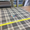 Coffee and Cream Plaid Drapery Fabric | 54" Wide | BTY | Brown, Cream and Aqua