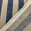 Vertical Patterned Stripes in Navy Blue and Tan Upholstery Fabric | 54"W | BTY