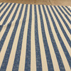 Vertical Patterned Stripes in Navy Blue and Tan Upholstery Fabric | 54"W | BTY