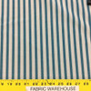 Aqua and Ivory Stripes Upholstery / Drapery Fabric | 54" wide | By the Yard