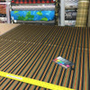 Multicolored Stripes on Black Upholstery Fabric | 54" | By the Yard | Durable
