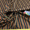 Multicolored Stripes on Black Upholstery Fabric | 54" | By the Yard | Durable