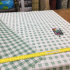 Windowpane Check in Green and White Upholstery Fabric | 54"W | BTY | Durable