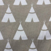 White Tipi Tents on Tan Upholstery / Drapery Fabric | 54" Wide | By the Yard