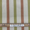 Reversible Stripes in Green and Orange Upholstery Fabric | 60 Wide | By the Yard