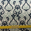 Modern Damask Blues on White | Upholstery / Drapery Fabric | 54" W | By the Yard