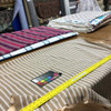 Tan and Natural Striped Drapery Fabric | Linen-like |  Lightweight | 54"W | BTY