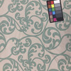 Spring Scrollwork in Mint and Tan Upholstery Fabric | By Trend | 59" Wide | BTY