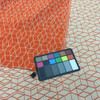Sunbrella TAN ORAANGE GEOMETRIC | Furniture Weight Fabric | 54  | 64182-0001