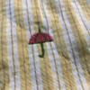 Yellow Stripes with Little Umbrellas | Upholstery Fabric | 54 W | By the Yard
