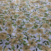 Golden Tan and Olive Green Floral  Lightweight Broadcloth Fabric / Crafting / Home Decor / Cotton Poly Blend / 54 inch wide /